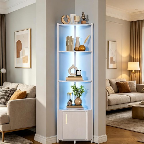 Tier led lights corner shelf - 5-tier,