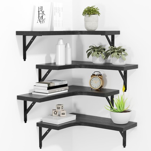Corner floating shelves - shelves, wall