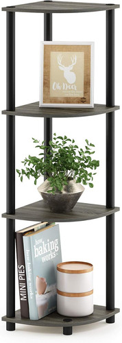 Corner shelf unit - 4-tier, open