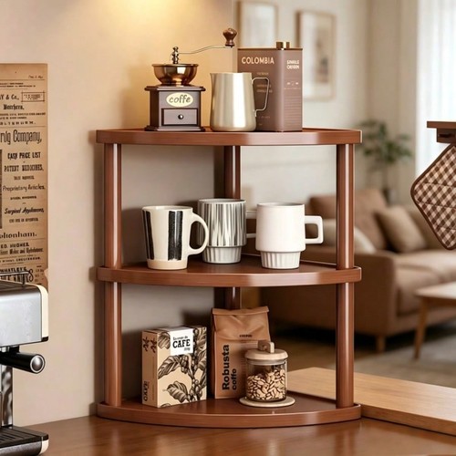 Tier corner shelf dark - tier,