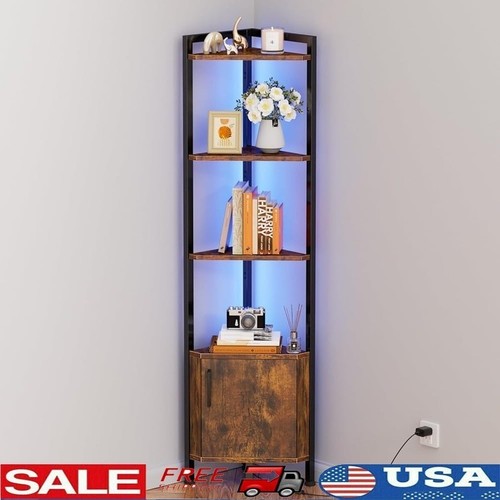 Corner shelf cabinet led - w/,