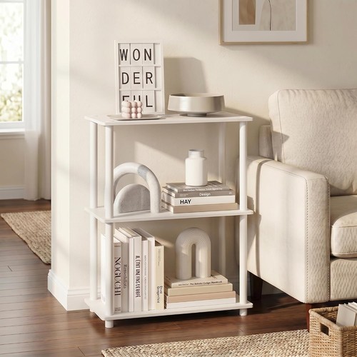 White tier corner shelf - white, unit