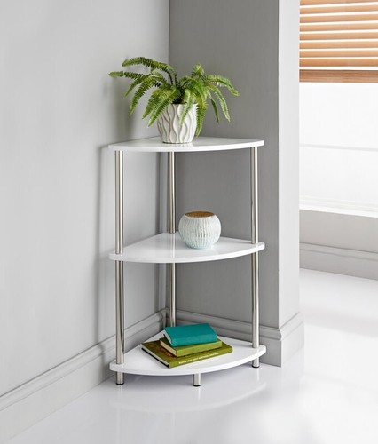 Tier white corner shelf unit - 3,