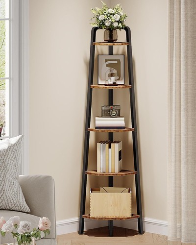 Corner shelf ladder bookshelf - corner,