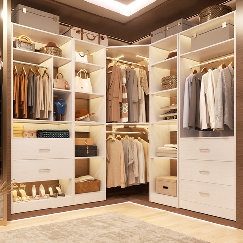 Corner walk closet - walk-in,