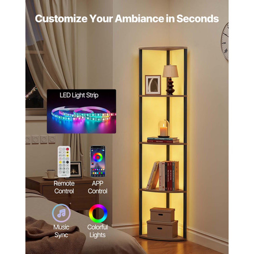 Tier corner shelf unit - 5‑tier,