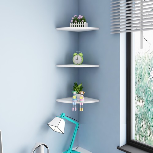 3pcs white floating - floating, corner