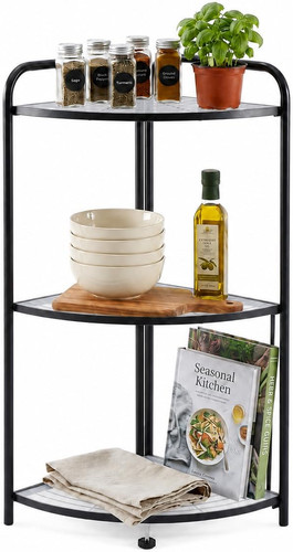 Tier foldable corner shelf - 3-tier,