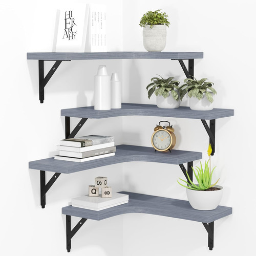 Corner floating shelves set - corner, of